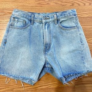 John Galt Indigo Cut Off Denim Shorts